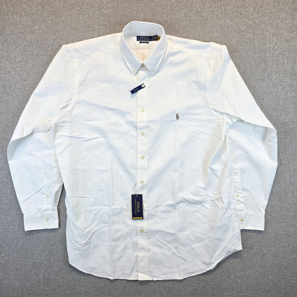 Polo Ralph Lauren Performance White Button Down Shirt Mens XLT New